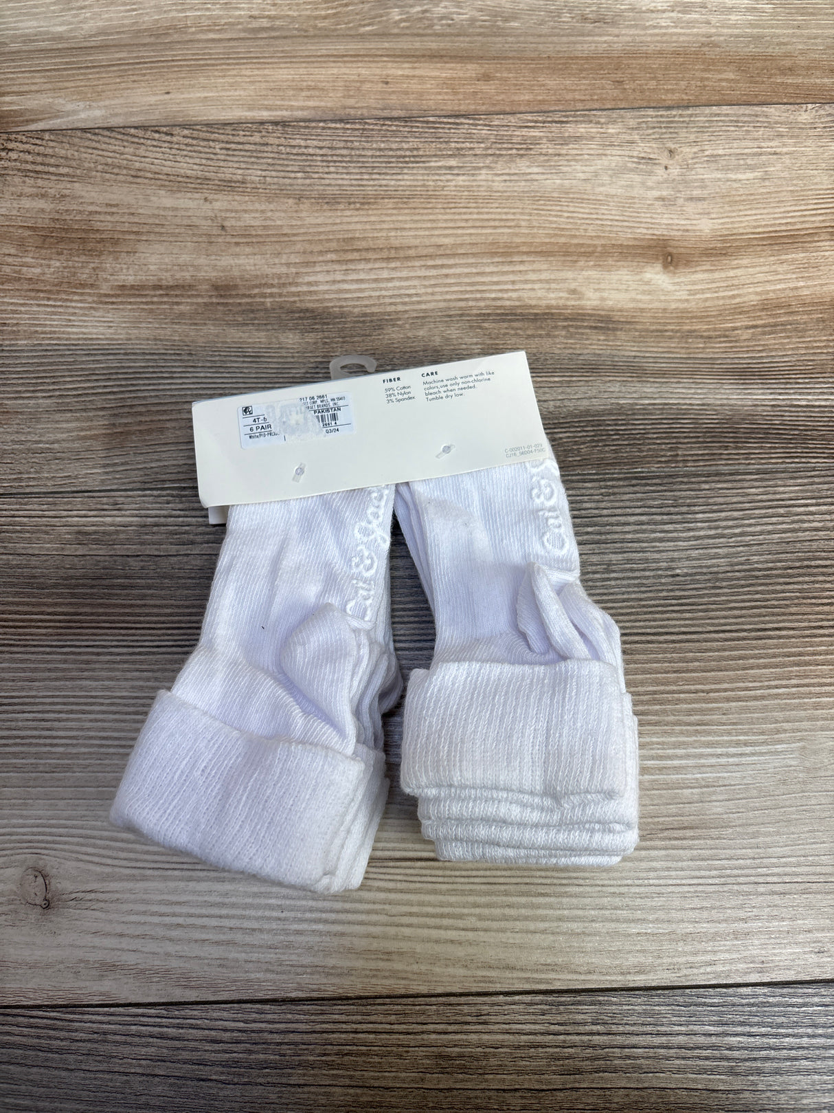 NEW Cat & Jack Bobby Socks 6pk, White sz 4-5T