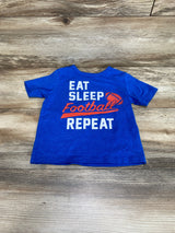 Children's Place Eat Sleep Football Repeat Shirt Blue sz 2T