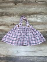 Bailey's Blossoms Plaid Suspender Skirt Pink sz 2T