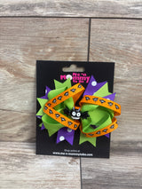 NEW Bat Applique Large Hair Bow Green