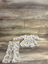 Disney Baby 2pc Simba Ribbed Peplum Top & Bottoms Set Taupe sz 12m