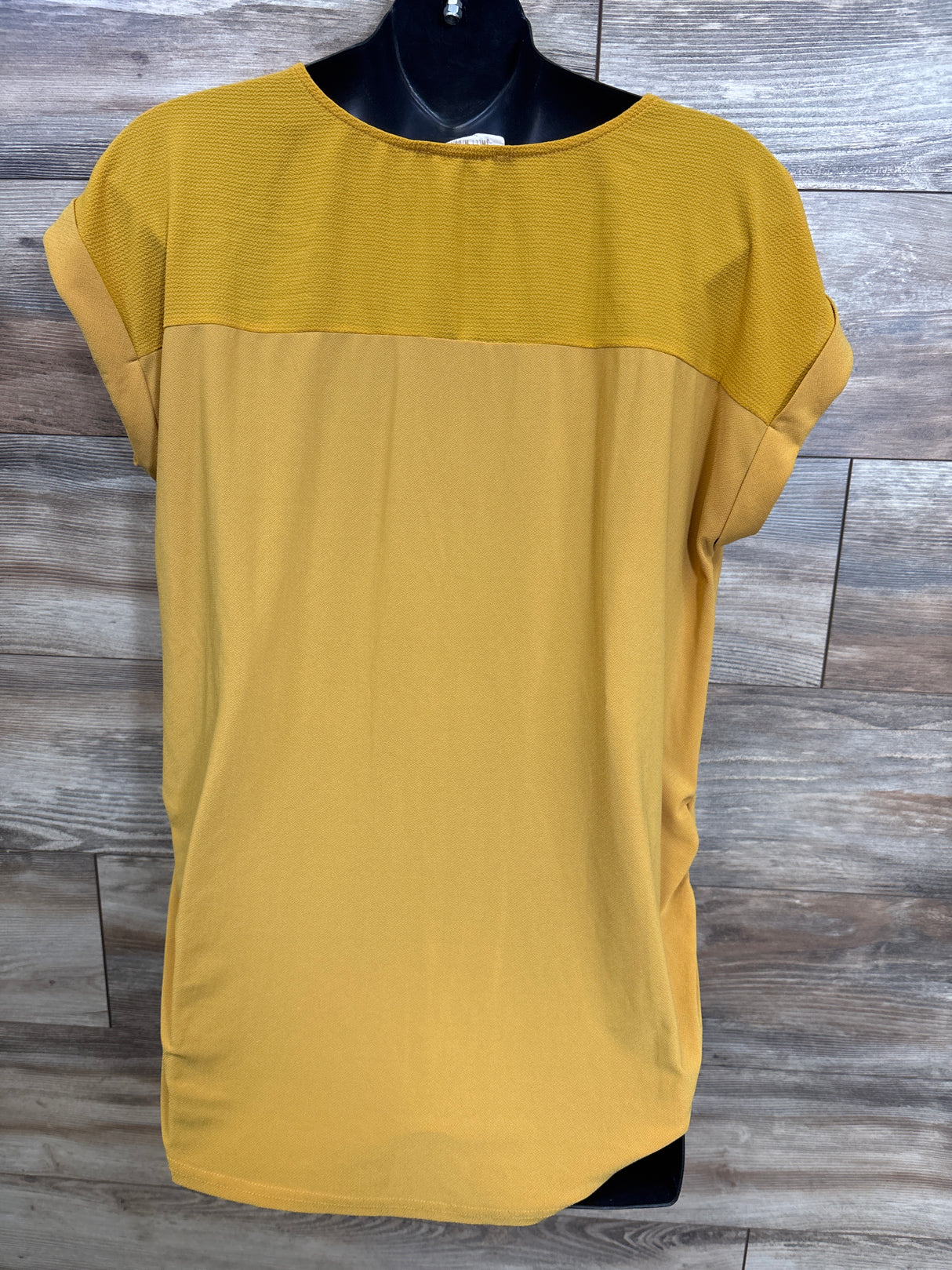 Sweet Wander 1/4th Zip Maternity Shirt Yellow sz XL