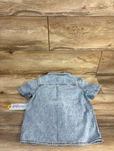 NEW Cat & Jack Denim Button Up Yee Haw Shirt Light Blue sz 4T