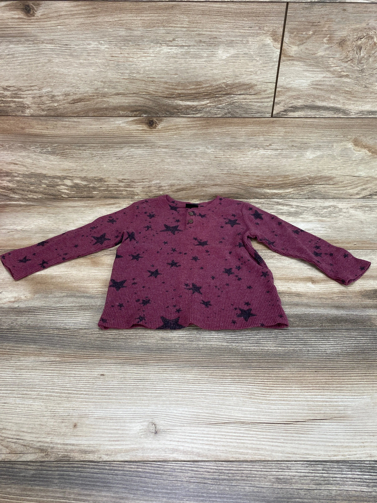 Art Class Henley Star Print Shirt Burgundy sz 2T