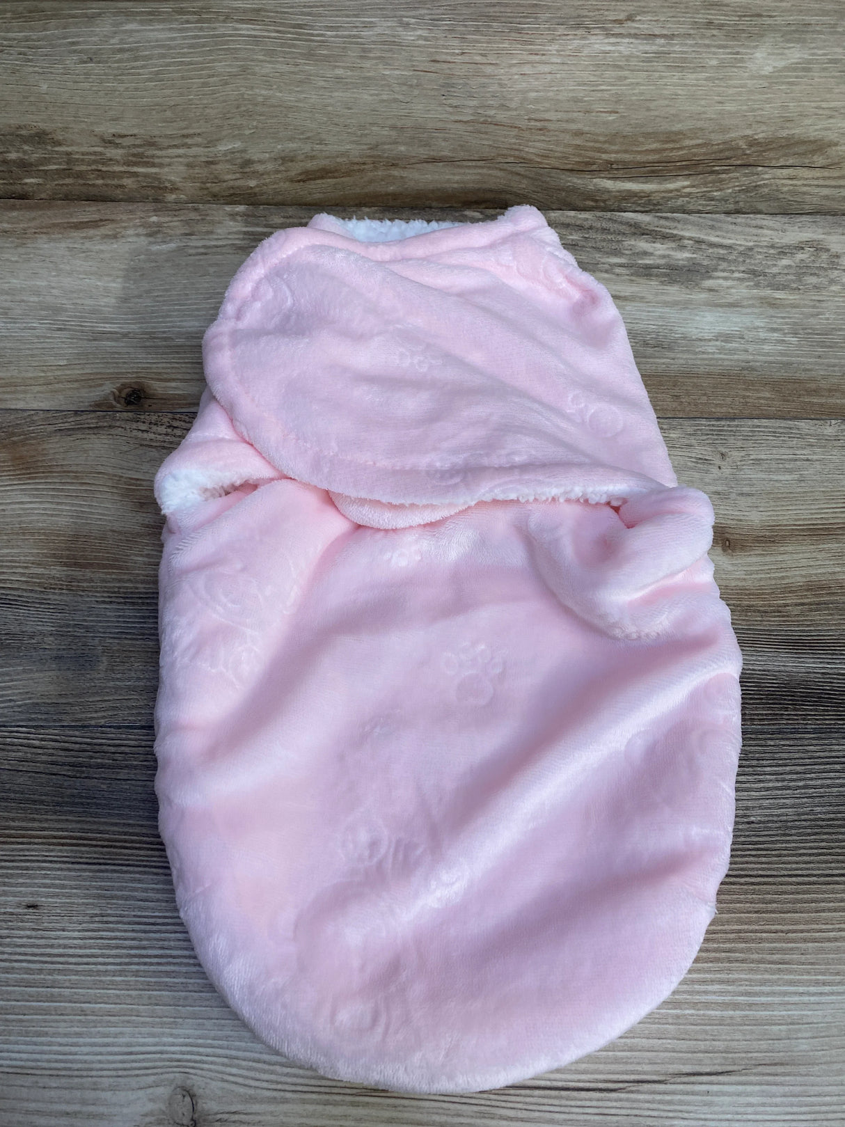 Fleece Swaddle Me Paw Print Pink sz 0-3m
