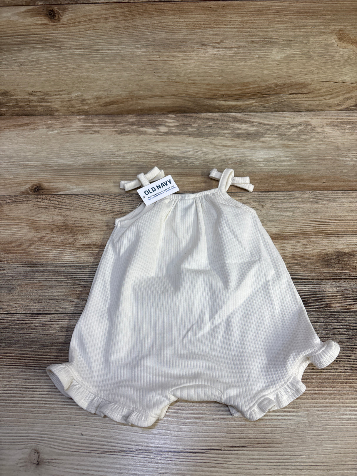 NEW Old Navy Sleeveless Tie-Knot Romper Ivory sz 0-3m