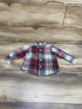 Baby Gap Plaid Button Down Shirt Beige sz 18-24m