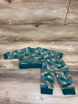 Cat & Jack 2pc Camo Sweatshirt & Joggers Set Green sz Newborn