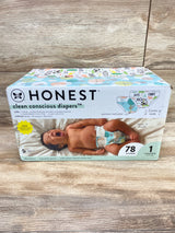 The Honest Company Clean Conscious Disposable Diapers Size 1, 78ct