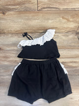Pat Pat Eyelet Off The Shoulder Top & Shorts 2pc Set Black sz 18-24m