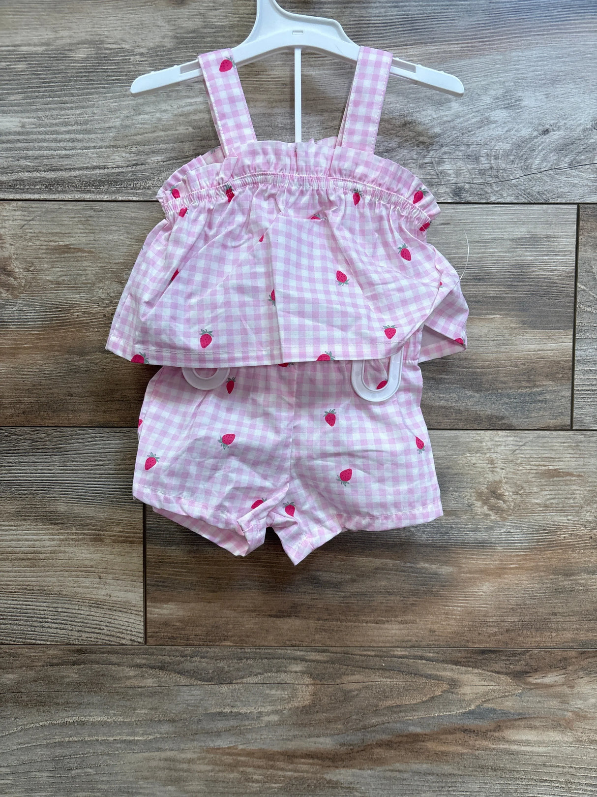 NEW Just One You 2pc Strawberry Tank Top & Shorts Set Pink sz 3m