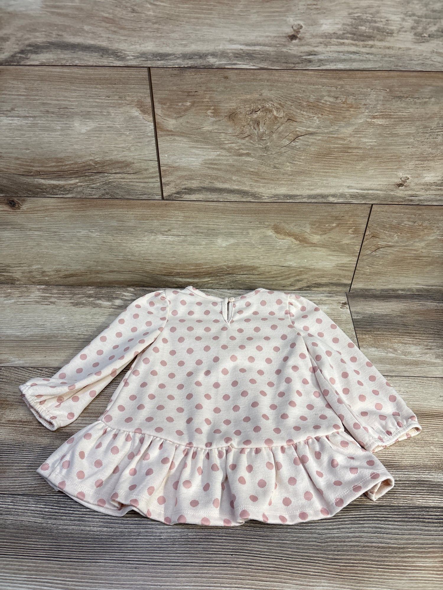 Rare Editions Polka Dot Sweatshirt Dress Beige sz 24m
