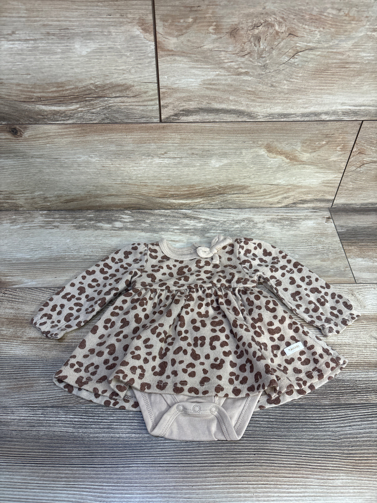 Tahari Leopard Print Bodysuit Dress Brown sz 0-3m