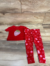 Picapino 2pc Strawberry Pajama Set Red sz 12m