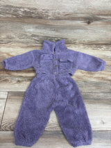 Shein 2pc Sherpa Button-Up Jacket & Pants Set Purple sz 3-6m