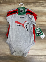 NEW Puma 5pk Bodysuits Grey/Red sz 3-6m