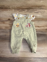 Disney Baby 2pc Winnie The Pooh Coverall & Striped Bodysuit White sz 0-3m