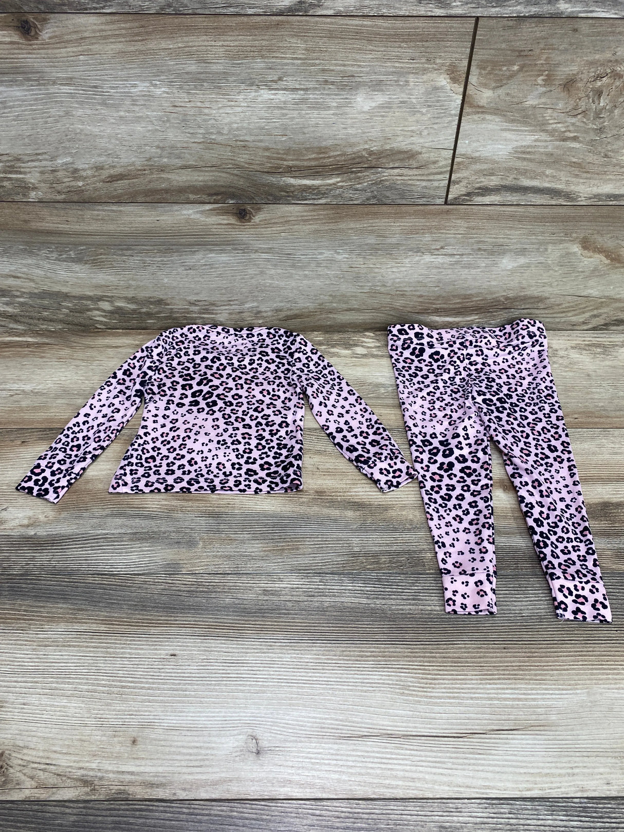 Penelope Mack 2pc Leopard Pajama Set Pink sz 12m