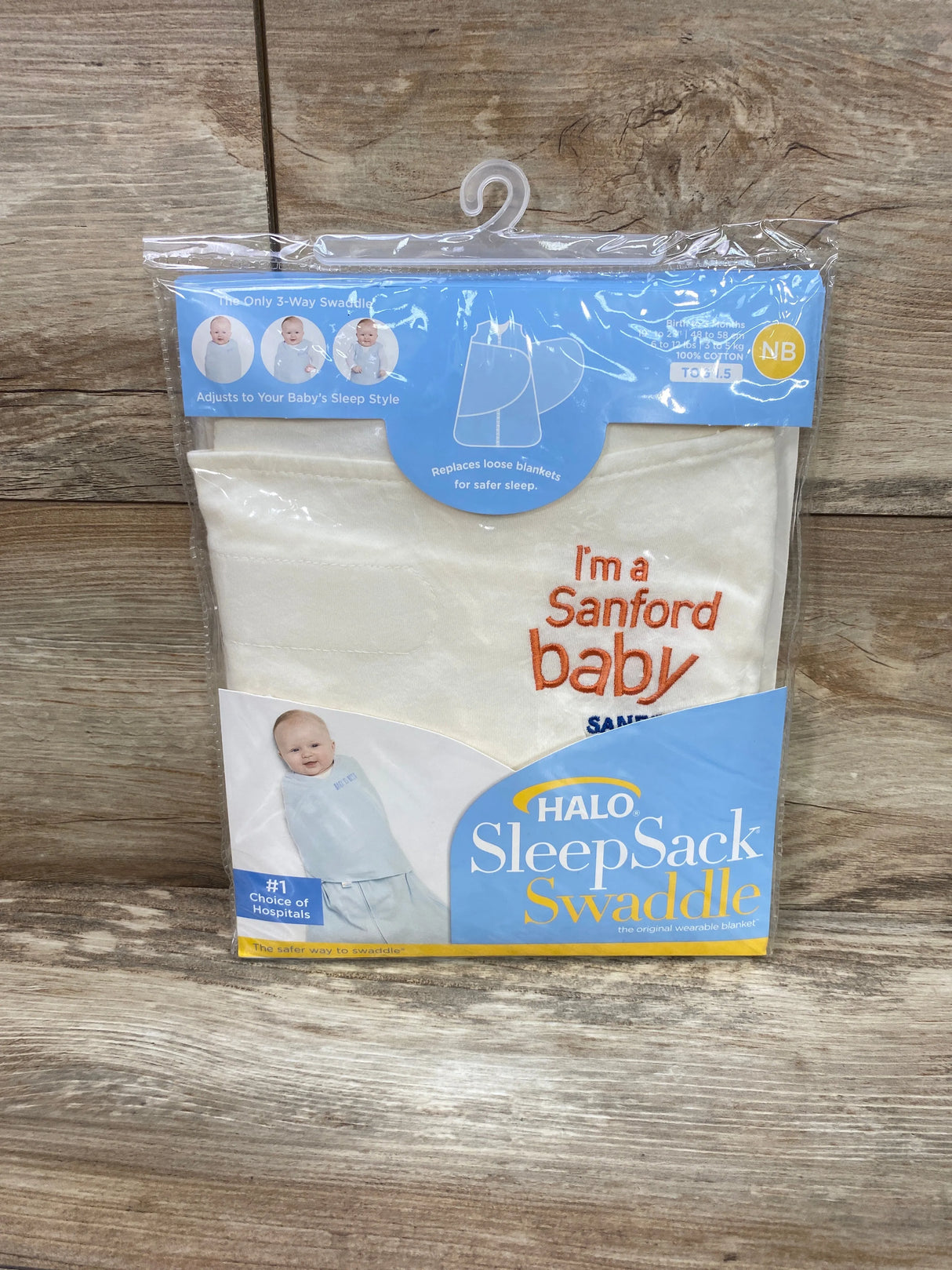 NEW HALO Sleepsack Swaddle, 3-Way Adjustable Wearable Blanket, TOG 1.5, NB