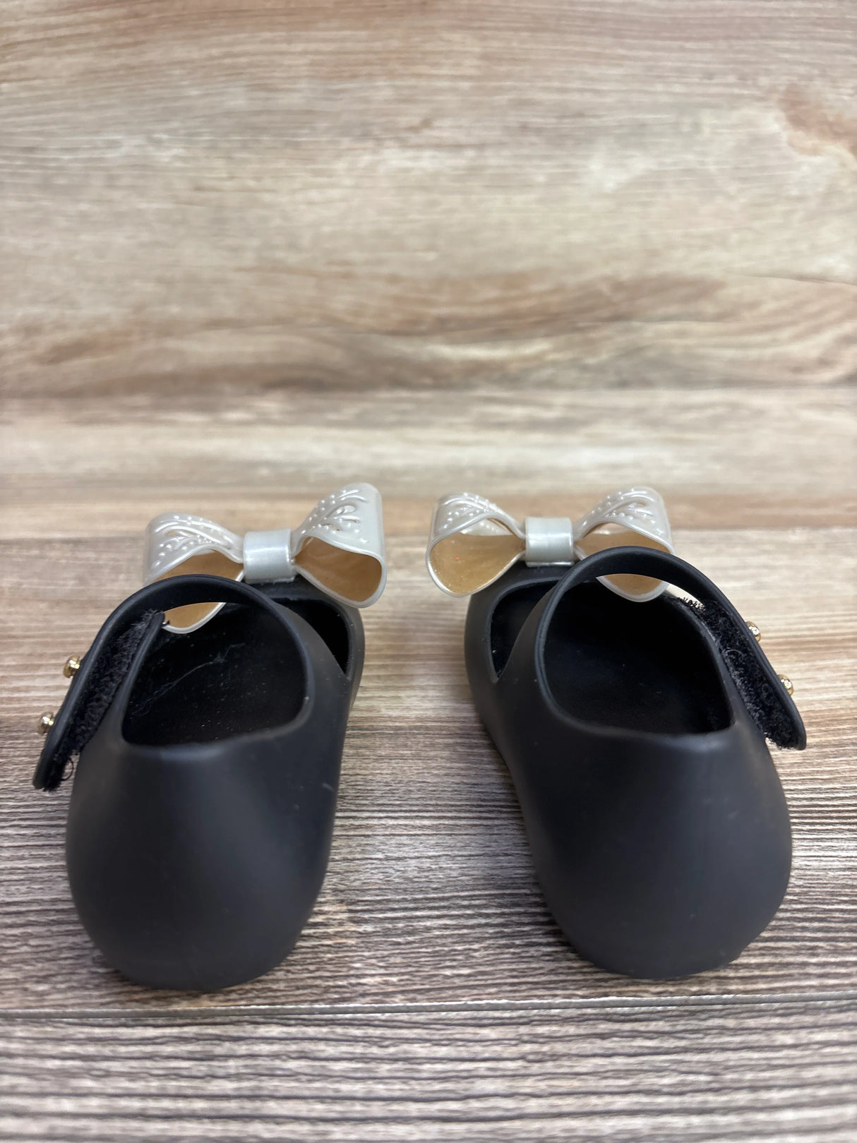 Mini Melissa 'Ultragirl Bow' Jelly Flats Black sz 5c