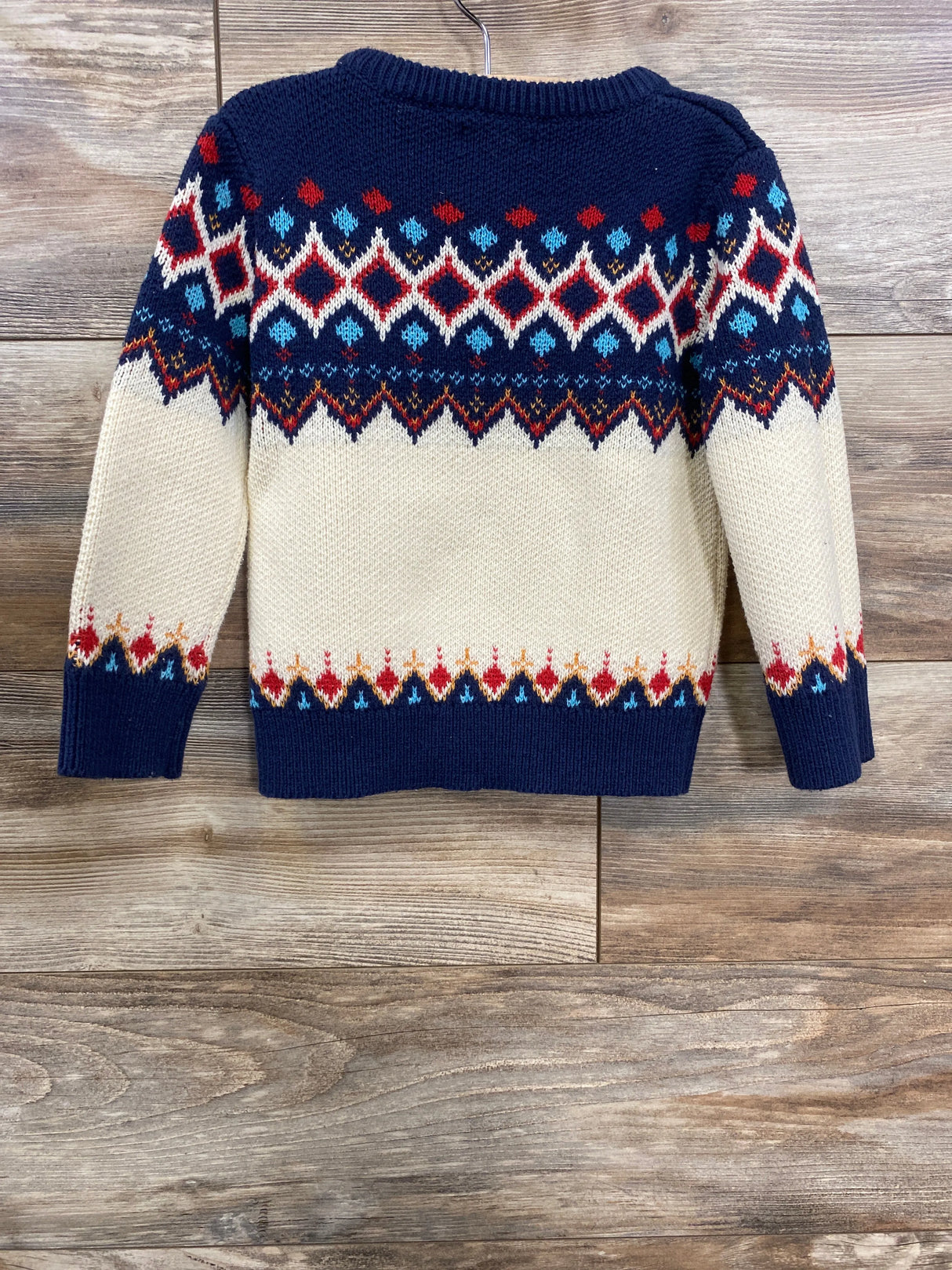 Cat & Jack Fair Isle Chunky Knit Sweater Navy sz 3T