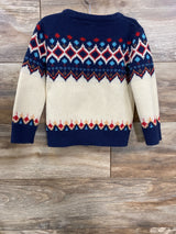 Cat & Jack Fair Isle Chunky Knit Sweater Navy sz 3T