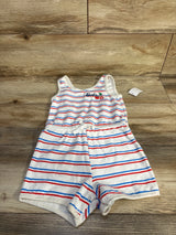 NEW Barbie Striped Terry Cloth Cherry Tank Romper White sz 4T