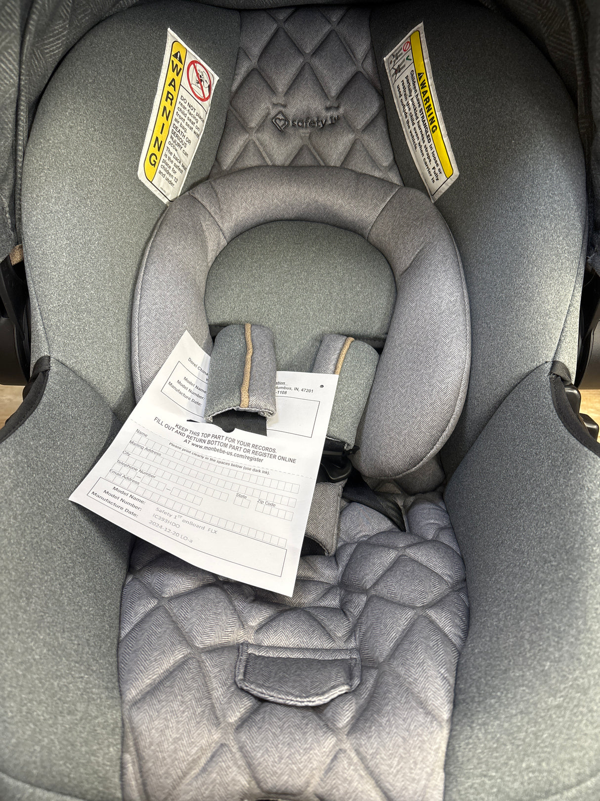 NEW Safety 1st OnBoard FLX Infant Car Seat Grey 4-30lbs