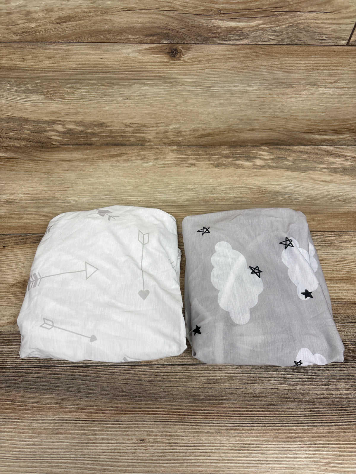 TILLYOU 2pk Baby Bassinet Sheets, Grey/White 33x16''
