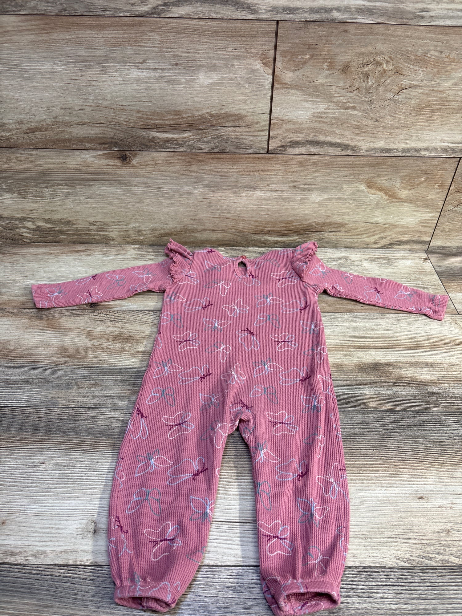 Okie Dokie Waffle Knit Coverall Pink sz 12m