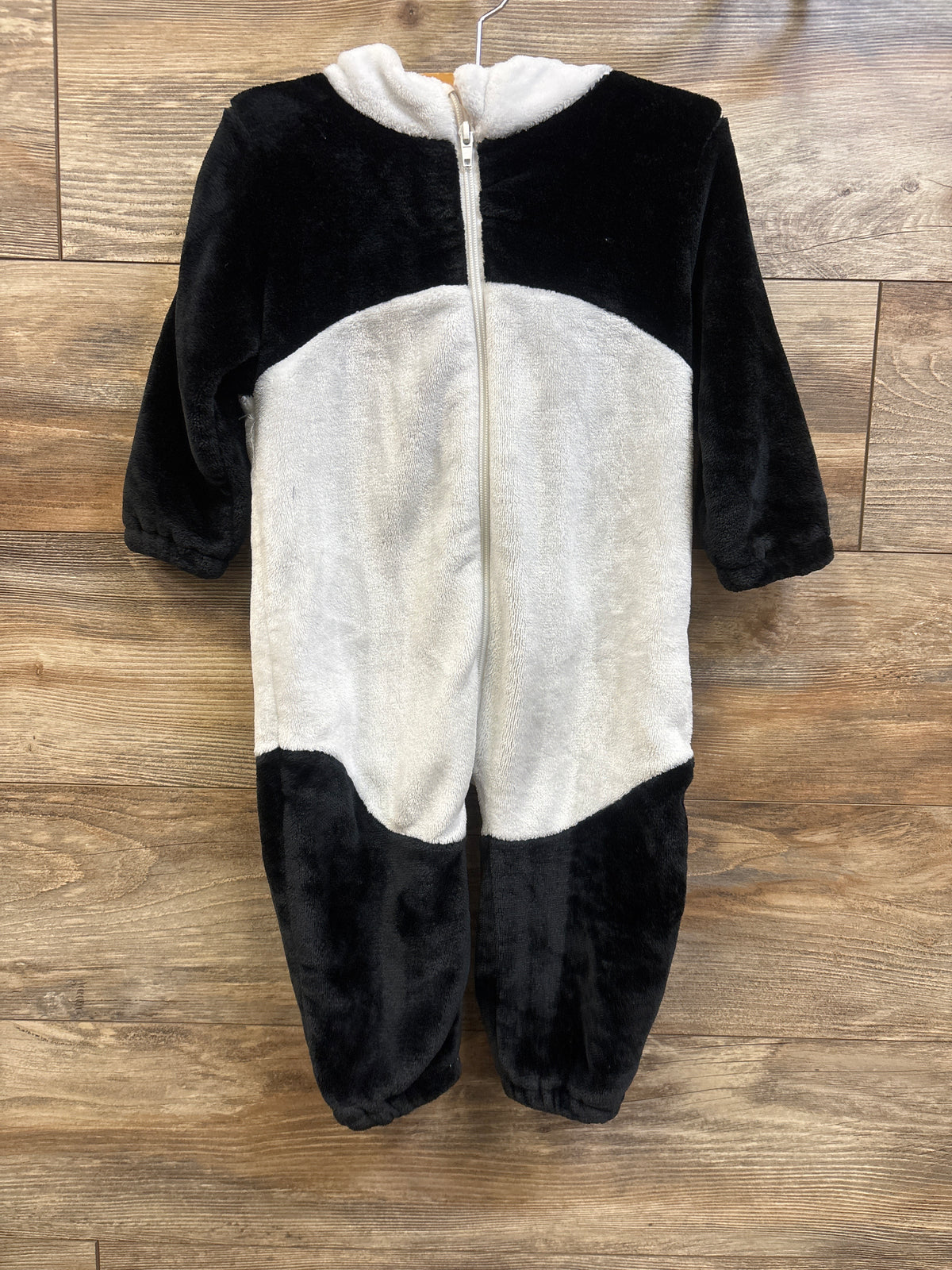 Plush 1pc Panda Costume Hooded Jumpsuit White sz 2/3T