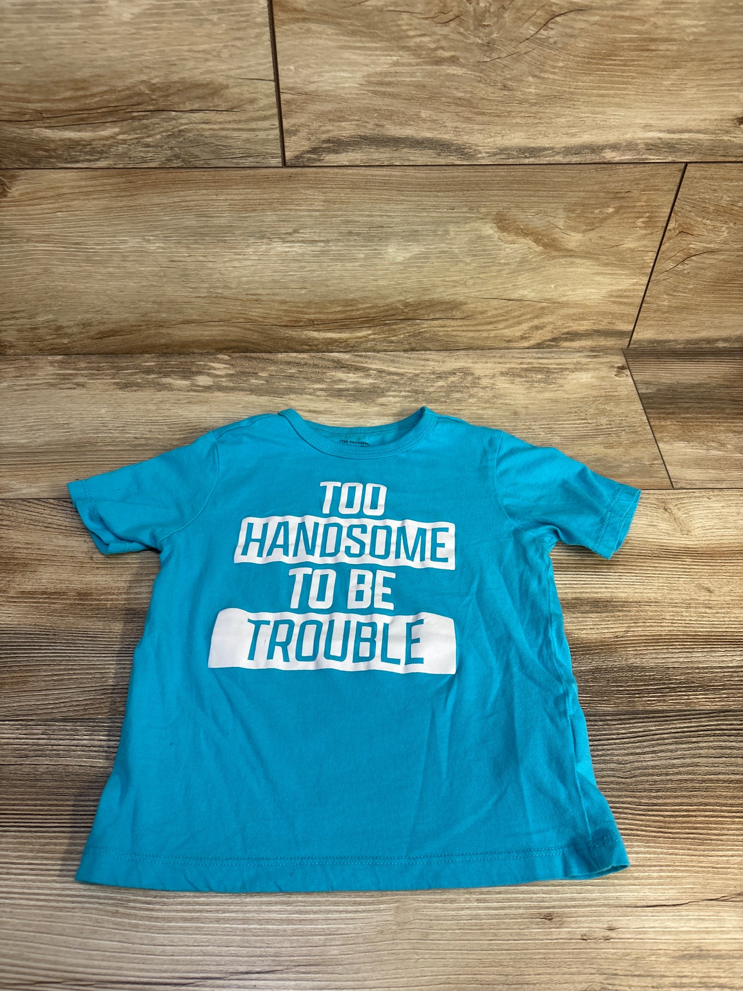 Children's Place Too Handsome To Be Trouble Shirt Blue sz 3T