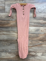 Lou Lou Ribbed Henley Knotted Gown Coral sz Newborn