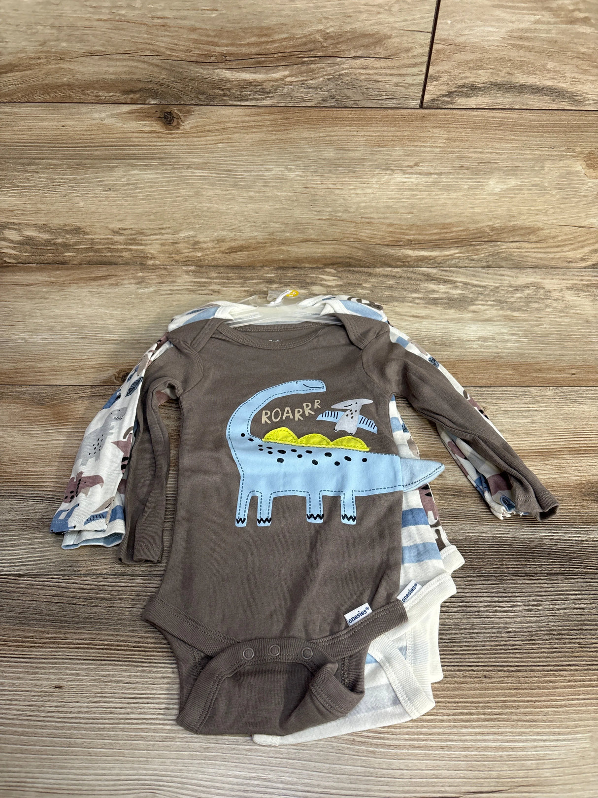 NEW Gerber 3pk Dino Bodysuit Set White sz 0-3m