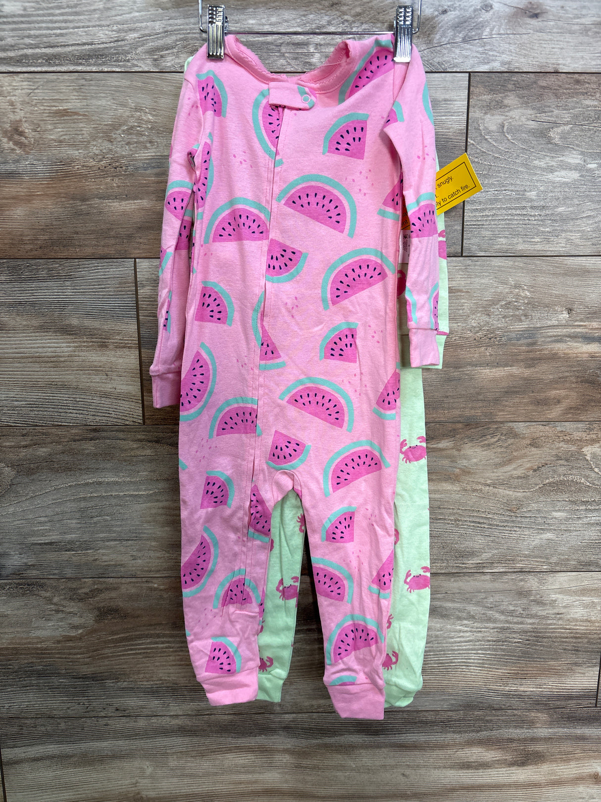 NEW Just One You 2pk Crab Print Sleeper Set Pink/Green sz 2T
