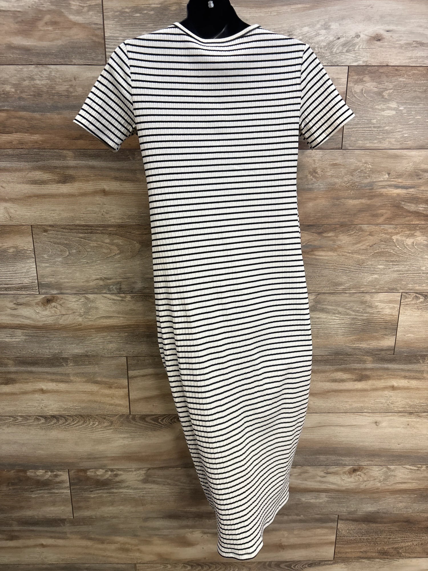 Isabel Maternity Striped Ribbed Dress Ivory sz Small