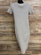 Isabel Maternity Striped Ribbed Dress Ivory sz Small