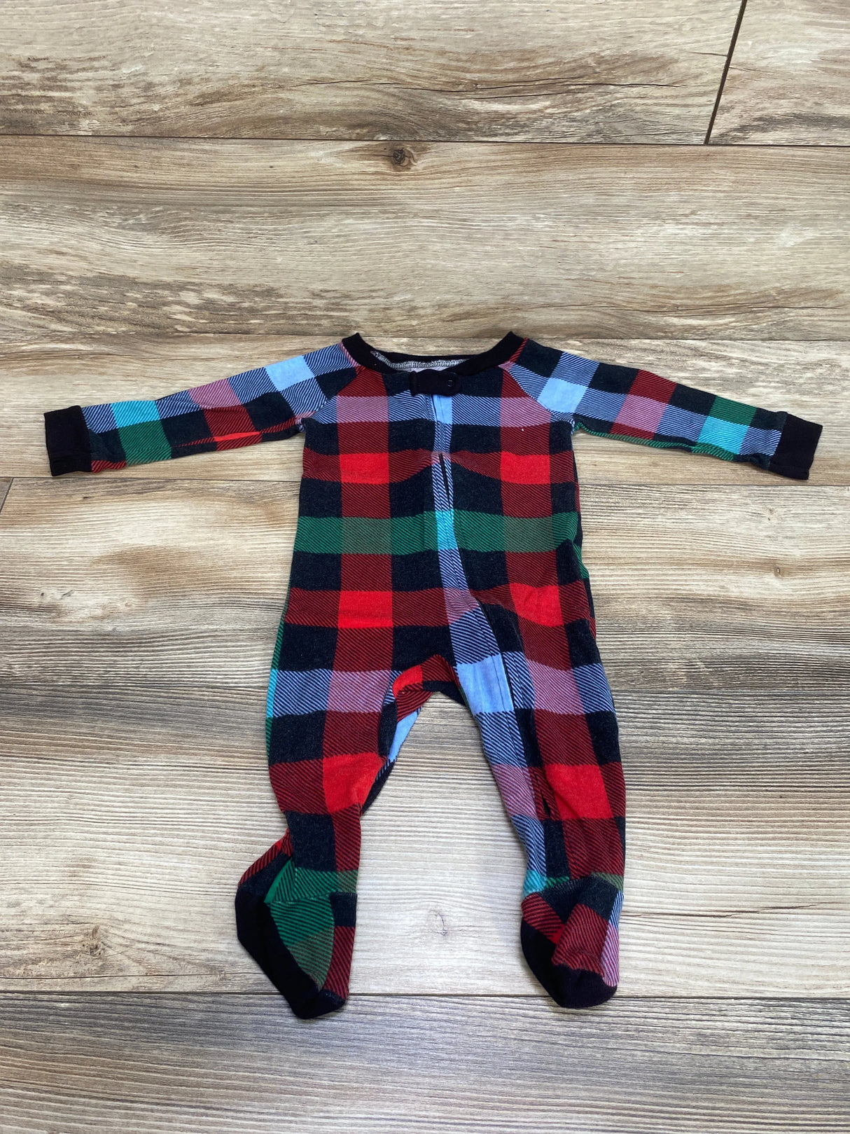 Wondershop Plaid Sleeper Black sz 3-6m