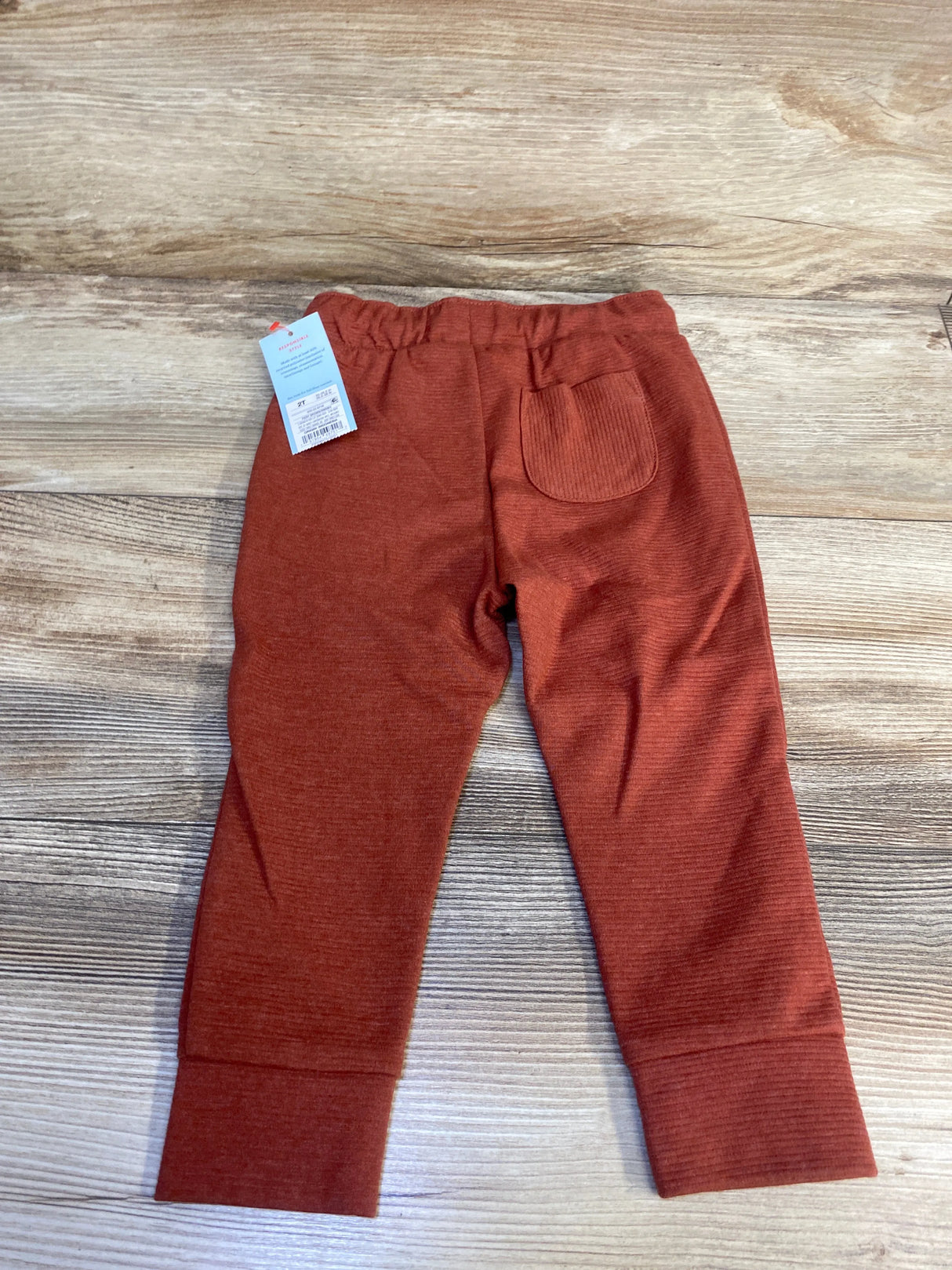 NEW Cat & Jack Ottoman Knit Joggers Fiery Brown sz 2T