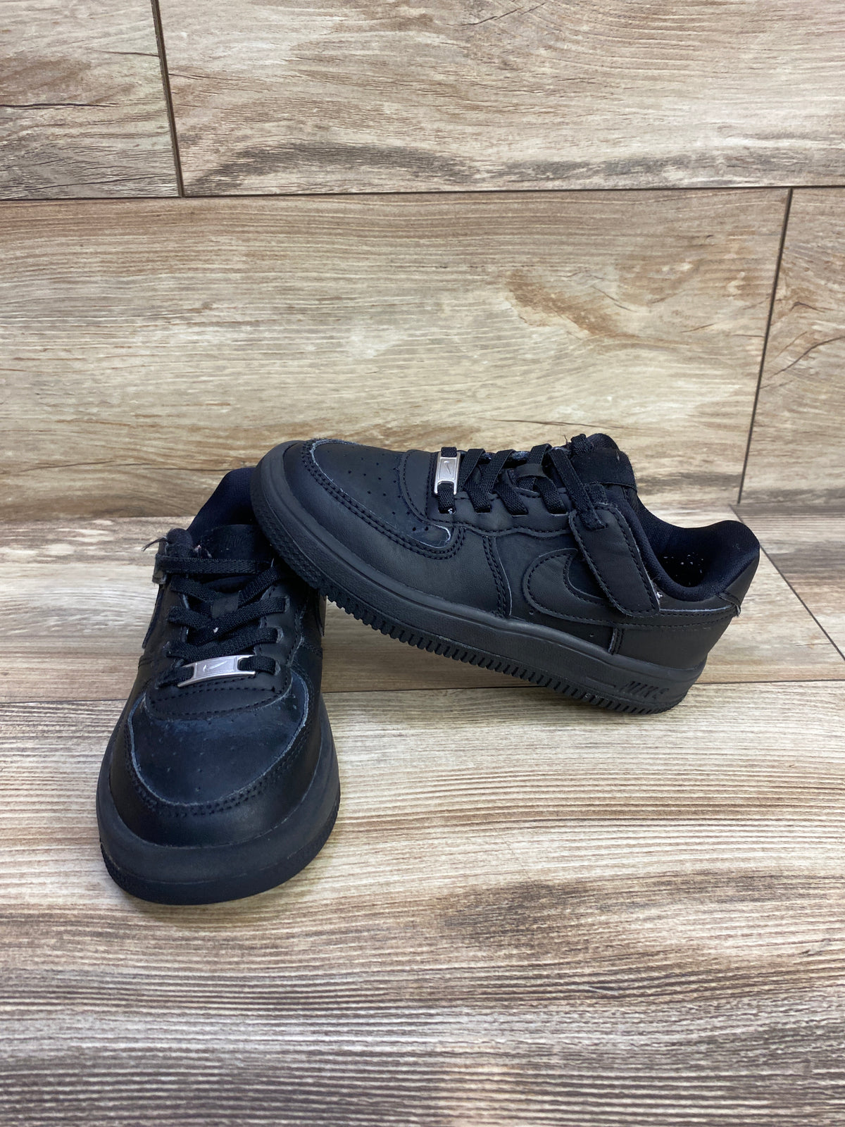 Nike Force 1 Low EasyOn PS 'Triple Black' Sneakers sz 11c