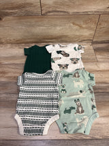 Member's Mark 4pk Organic Bodysuits Green sz Newborn