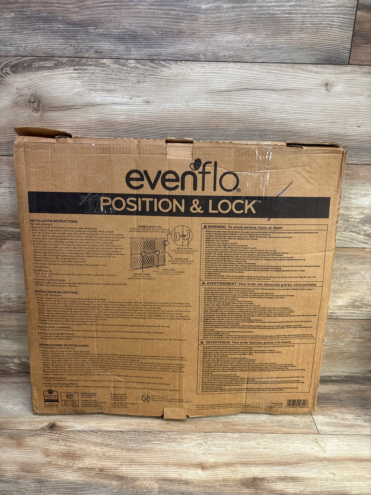 NEW Evenflo Position & Lock Doorway Gate Farmhouse Collection