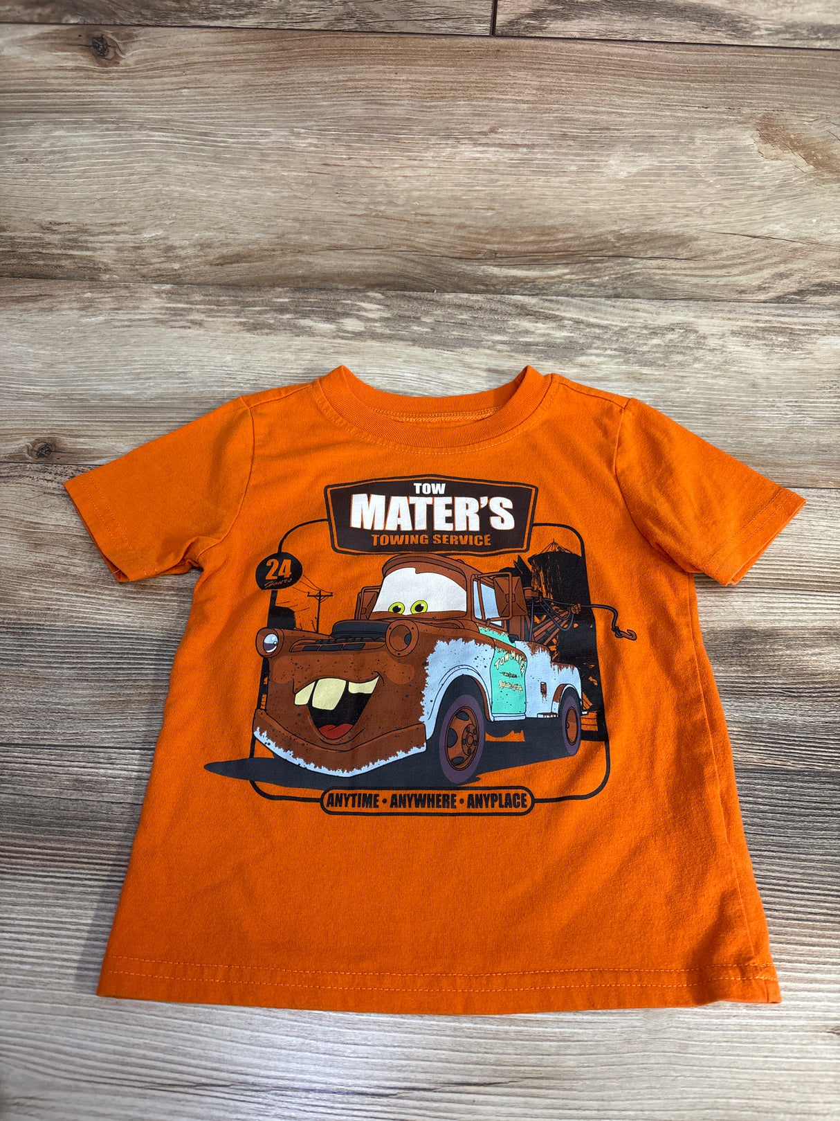 Disney Pixar Mater Towing Service Shirt Orange sz 3T