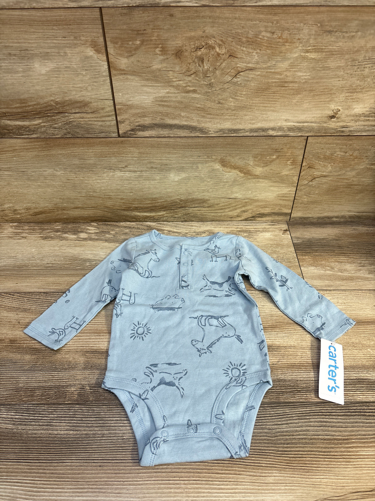 NEW Carter's Henley Long Sleeve Bodysuit Blue sz 9m