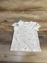 NEW H&M Cherry Print Shirt White sz 6m
