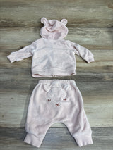 Carter's 2pc Terry Cloth Full Zip Hoodie & Pants Pink sz Newborn