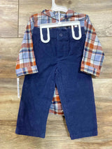 NEW Just One You 2pc Plaid Bodysuit & Corduroy Pants Brown/Blue sz 18m - Me n Mommy To Be
