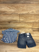 NEW Joe's 2pc Button-Up Shirt & Jean Shorts Set Blue sz 18m