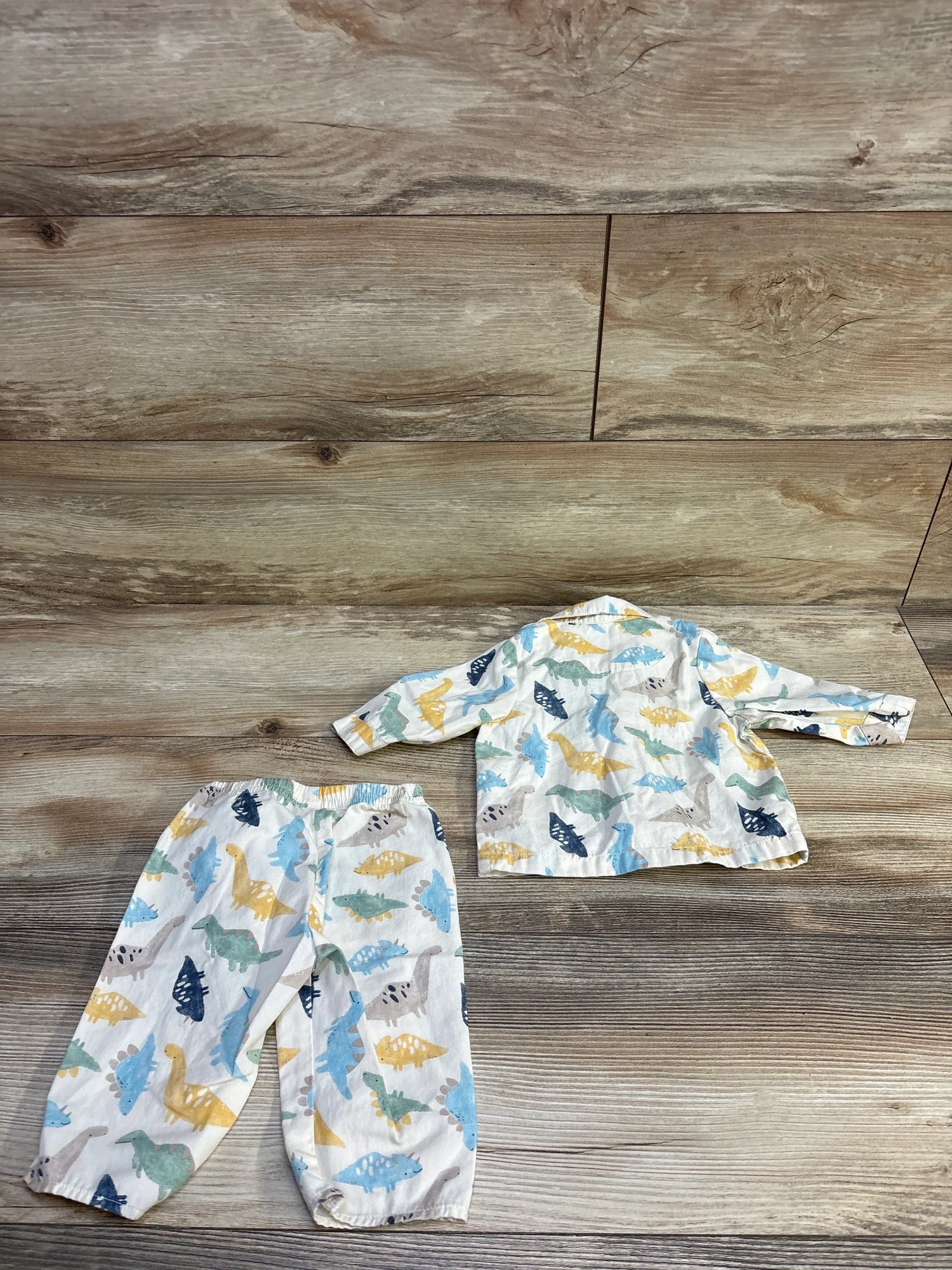 Mothercare 2pc Dinosaur Button-Up Shirt & Pants Set Ivory sz 1-3m