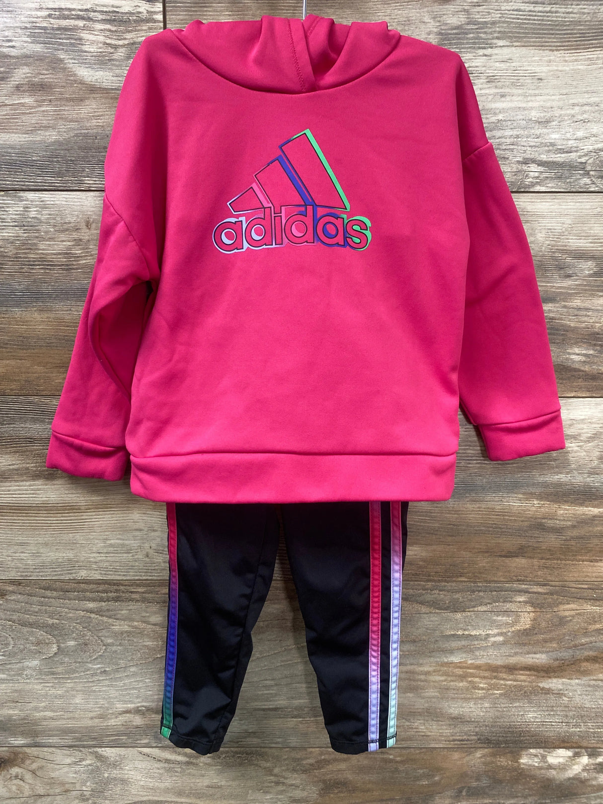 Adidas 2pc Logo Hoodie & Leggings Pink sz 3T